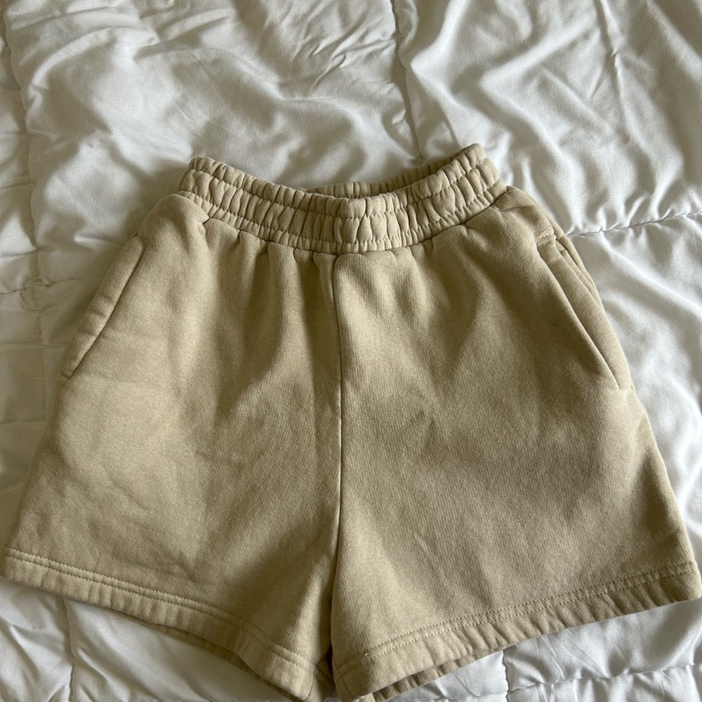 PLT Beige Sweat Shorts